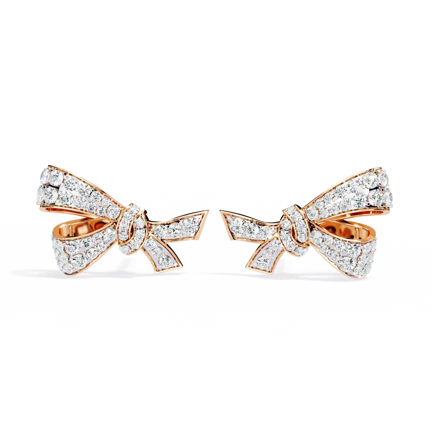 18kt Rose Gold Plated Bow Design Earrings