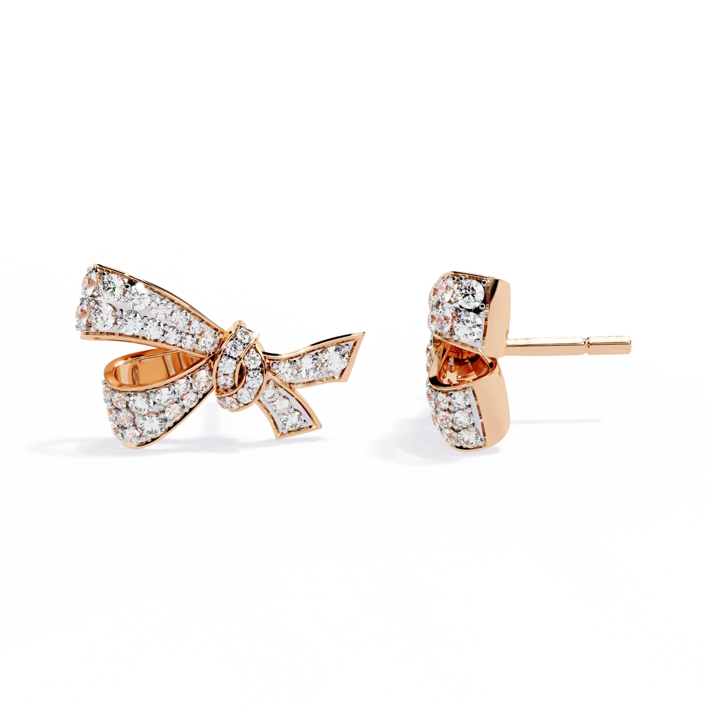 18kt Rose Gold Plated Bow Design Earrings