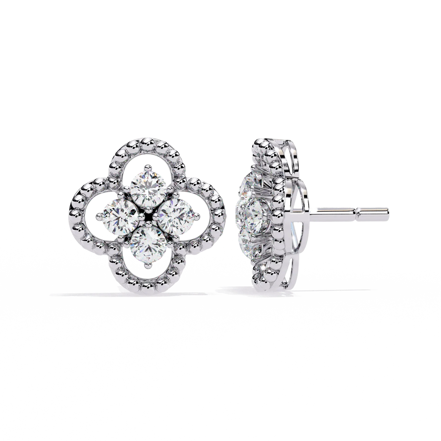 18kt White Gold Plated Earrings Studded With Cubic Zirconia