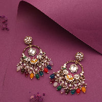 Gold plated Kundan studded