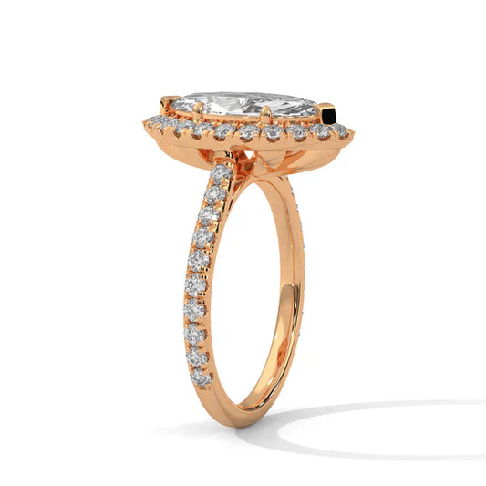 18kt Rose Gold Plated Marquise Shape RIng