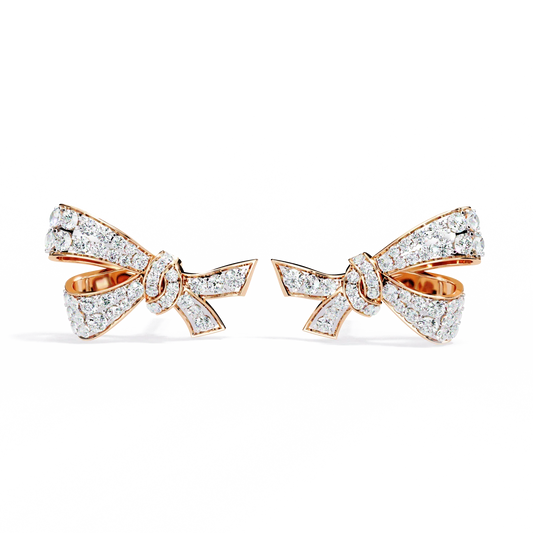 18kt Rose Gold Plated Bow Design Earrings