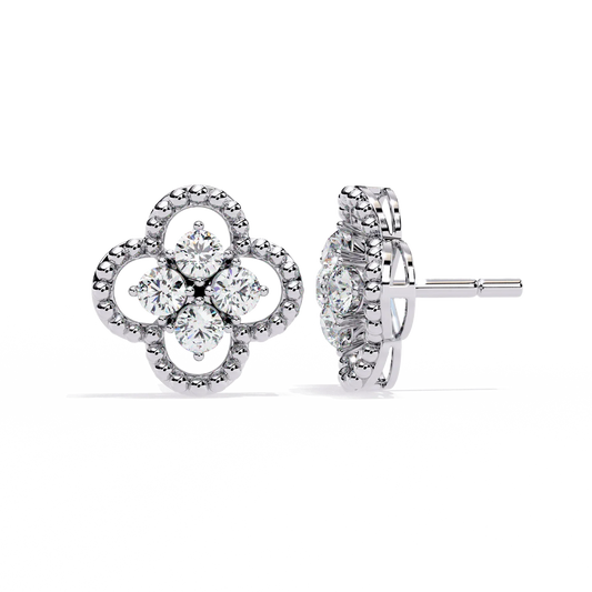 18kt White Gold Plated Earrings Studded With Cubic Zirconia
