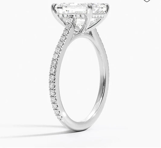 Women 18kt White Gold Plated Ring Zirconia Studded