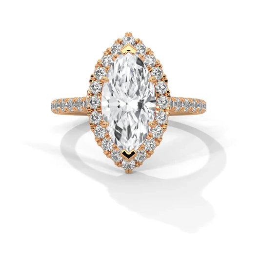 18kt Rose Gold Plated Marquise Shape RIng